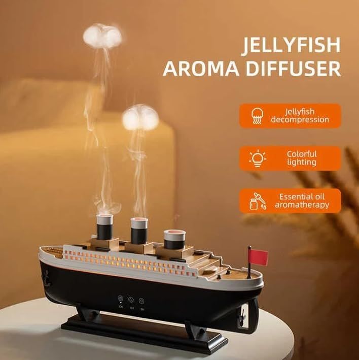 Titanic Steam Ship Design Humidifier & Aroma Diffuser | مرطب الهواء وموزع العطور بتصميم سفينة تيتانيك